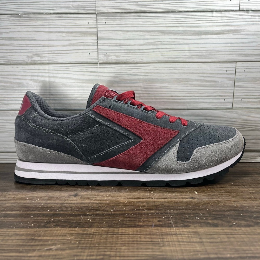 Brooks Chariot Heritage Men's Charcoal Grey Burgundy Shoes - Men's Size 13‎ (D)